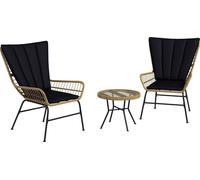 Outsunny Ensemble de salon de jardin en rotin 3 pièces avec 2 chaises