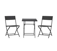 Outsunny Ensemble Meubles de Jardin Design Table Carré et Chaises Pliables Résine Tressée 4 Fils Résine Tressée 4 Fils Métal Marron