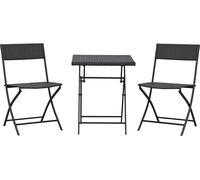 Outsunny Ensemble Meubles de Jardin Design Table carré et chaises Pliables résine tressée Imitation rotin Marron