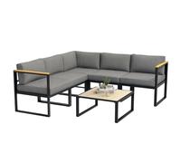 Outsunny Ensemble salon de jardin d'angle Design contemporain 6 pièces pour 5 personnes aluminium
