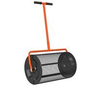 Outsunny Épandeur de Compost, 24" Hauteur réglable poignée en T, Orange | Épandeur de tourbe de jardin, panier en treillis métallique, pour semis, épandage de fumier