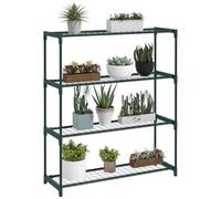 Outsunny Étagère à Fleurs Supports de Pots Porte Plante 4 niveaux, intérieur et extérieur en acier, dim. 89L x 28l x 107H cm, vert
