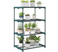 Outsunny Étagère à Fleurs en Acier 4 Niveaux Jardin 67 x 49 x 105 cm Vert | Intérieur et Extérieur, Support de Plantes, Étagère pour Jardin, Balcon, Salon