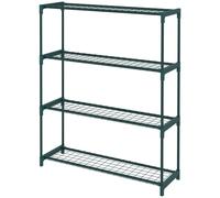 Outsunny Étagère à fleurs supports porte plante 4 niveaux, intérieur et extérieur en acier, dim. 89L x 28l x 107H cm, vert
