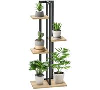 Outsunny Étagère à Plantes Escalier Intérieur 4 Niveaux 45 x 25 x 110 cm | Fleurs Support, en Bois, Différentes Hauteurs, Style Industriel