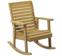 Outsunny Fauteuil à bascule d'extérieur jardin bois massif 64×86×85 cm marron