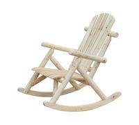 Outsunny Fauteuil de jardin Adirondack à bascule rocking chair style néo-rétro assise dossier ergonomique bois naturel de pin