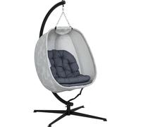Outsunny : fauteuil suspendu ovale pour l'extérieur, balancelle suspendue avec support