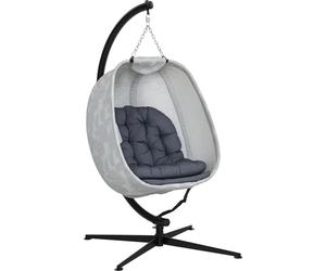 Outsunny : fauteuil suspendu ovale pour l'extérieur, balancelle suspendue avec support