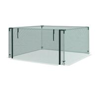 Outsunny Filet de Protection des Plantes, Protection des Légumes, Porte à Fermeture à Glissière, Cadre en Acier, 125x125x62,5 cm, Vert/Argent