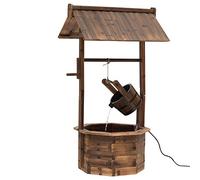 Outsunny Fontaine en Bois Outdoor Fontaine de Jardin avec Eau ruisselante Bassin de décoration Ornements Pompe Jeu d'eau Fontaine de terrasse pour Jardin terrasse pelouse 68 x 57 x 118 cm Marron
