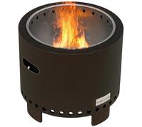 Outsunny Foyer sans fumée 45cm portatif Bois Noir | Poker, acier inoxydable, pour jardin camping feu de camp fête