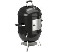 Outsunny Fumoir 3 en 1, avec 3 Grilles de Cuisson Ø44 cm, Thermomètre Intégré, Ventilation Réglable, Couvercle Amovible, Poignée Isolée, Barbecue Charbon de Bois pour Camping Fêtes Pique-niques, Noir