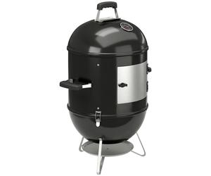 Outsunny Fumoir 3 en 1 avec 3 Grilles de Cuisson, Thermomètre Intégré, Ventilation Réglable, 62,5x47,5x91cm, Noir