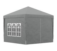 Outsunny Gazebo de Jardin 3x3 m Pliant avec 4 Panneaux Latéraux, en Acier et Tissu Oxford Gris Clair