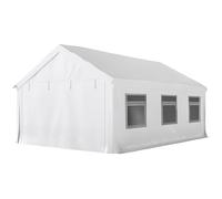 Outsunny Gazebo de Jardin 4x6 m avec Panneaux Latéraux, 6 Fenêtres et Double Entrée, en Acier Galvanisé, Blanc