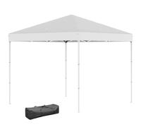 Outsunny Gazebo Pliant 2,5 x 2,5 m Imperméable avec Cordes et Sardines, en Acier et Tissu Oxford, Blanc