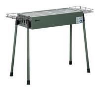 Outsunny Grill à Charbon Portable Noir avec 2 Grilles, Pieds Amovibles et Paniers Latéraux Aosom France
