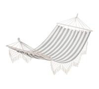 Outsunny - hamac - Coton - 200x100cm - Gris, Blanc