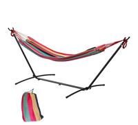 Outsunny Hamac de Jardin avec Support en métal époxy hamac sur Pied 1 Place Charge Max. 120 Kg Sac Transport Rouge