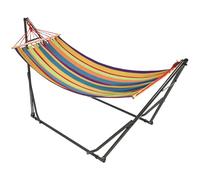 Outsunny Hamac de Jardin Pliable étendoir à Linge avec Support incurvé en métal époxy hamac sur Pied 1 Place Charge Max. 120 Kg dim. 270L x 100l x 94Hcm