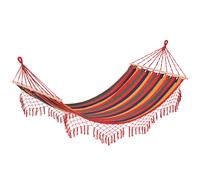 Outsunny Hamac de Voyage Respirant Multicolore en Coton et Polyester 2x1m Aosom France