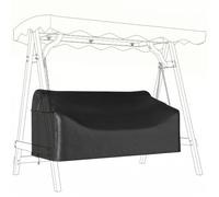 Outsunny Housse balançoire Hollywood 3 places 185x76x81 cm Noir | Housse imperméable coupe-vent pour balançoire jardin, résistant UV pour chaise suspendue