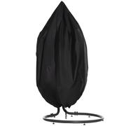 Outsunny Housse de chaise suspendue housse de chaise d'œufs tissu Oxford 210D avec fermeture éclair Ø 115 x 190 cm noir