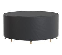 Outsunny Housse de mobilier de jardin imperméable pour table ronde, tissu Oxford 420D pour jardin extérieur, Ø200 x 80 cm, noir
