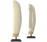 Outsunny Housse de protection imperméable pour parasol déporté avec fermeture éclair et cordon de serrage tissu Oxford Ø 56 x 220 cm beige et café