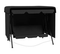 Outsunny Housse de protection pour balancelle de jardin 3 places, housse de balancelle de jardin, toile PE imperméable, anti-poussière et coupe-vent, 215 x 155 x 150 cm, noir