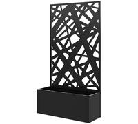 Outsunny Jardinière avec brise-vue paravent treillis pour Plante Grimpante, bac à Fleurs - dim. 61L x 23l x 113H cm