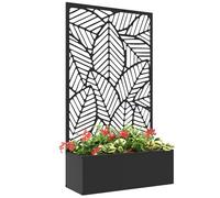 Outsunny Jardinière avec Treillis Grandes Feuilles Ajourées 61x23x113cm
