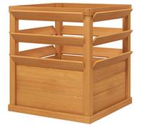 Outsunny Jardinière avec treillis, lit surélevé de jardin fond ouvert, bac à fleurs en bois 65 x 65 x 73 cm, marron clair