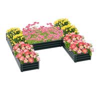Outsunny Jardinière carré Potager de Jardin modulable en Acier Ensemble de 5 jardinières pour légumes, Plantes, Fleurs, dim. 245L x 242l x 31H cm Vert