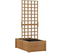 Outsunny Jardinière Carrée en Bois avec Treillis pour Plantes Grimpantes 100x60x150cm Aosom France