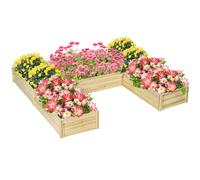 Outsunny Jardinière de jardin lot de 5 potager de jardin transformable bac à fleurs d'extérieur en bois de sapin pré-huilé Aosom France
