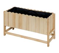 Outsunny Jardinière d'Extérieur Verticale en Bois avec Trou de Drainage et Revêtement Interne, 86x30x50 cm