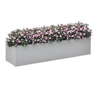 Outsunny Jardinière en Acier avec Trou de Drainage - pour Balcon, terrasse - Gris - 91 x 22 x 22 cm