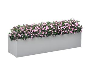 Outsunny Jardinière en Acier avec Trou de Drainage - pour Balcon, terrasse - Gris - 91 x 22 x 22 cm
