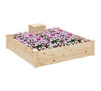 Outsunny Jardinière en bois carré potager extérieur bois avec bac à compost design à fond ouvert 123 x 123 x 25,5 cm bois naturel