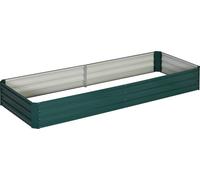 Outsunny Jardinière extérieur Carré Potager de Jardin dim. 241L x 90l x 30H cm tôle d'acier ondulée Vert foncé