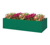 Outsunny Jardinière extérieure, carré potager de jardin rectangulaire bordure de sécurité et fond ouvert, 240 x 120 x 60 cm, vert