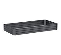 Outsunny Jardinière extérieure carré potager galvanisée avec bordure de sécurité et fond ouvert 240 x 120 x 30 cm gris foncé