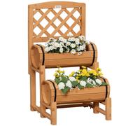Outsunny : Jardinière extérieure en bois d'épicéa, design vertical surélevé, 45x45x180 cm