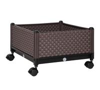 Outsunny Jardinière extérieure en polypropylène avec roues 50 x 50 x 33 cm Marron