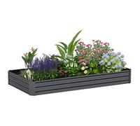 Outsunny Jardinière Extérieure Fond Ouvert 240 x 120 x 30 cm Gris Foncé