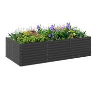 Outsunny Jardinière extérieure, jardinière surélevée galvanisée, carré Potager de Jardin rectangulaire avec Bordure de sécurité et Fond Ouvert, pour Fleurs et légumes, 240 x 120 x 60 cm, Gris