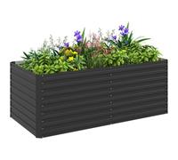 Outsunny Jardinière Extérieure Surélevée Galvanisée 160 x 80 x 60 cm Gris | Carré Potager de Jardin Rectangulaire, Grande Taille, Bordure de Sécurité, Fond Ouvert, pour Fleurs et Légumes