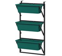 Outsunny Jardinière Extérieure Verticale et 3 Pots de Plantes en Plastique avec Trous de Drainage, 56x42x100 cm, Vert